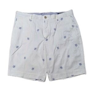 Polo Ralph Lauren White All Over Print Anchor and Dog Chino Shorts Men's 36